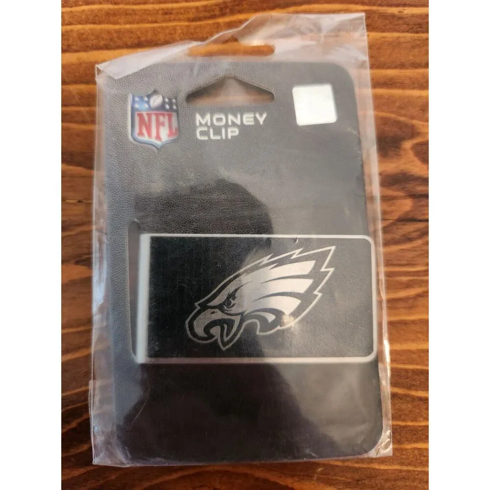 Philadelphia Eagles Money Clip Black and Steel Minimalist Wallet NWT NFL